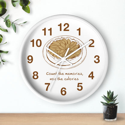 Apple Pie Kitchen Wall Clock | "Count the Memories, Not the Calories"