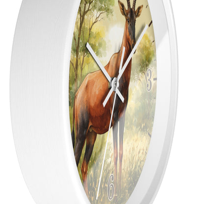 Topi Antelope Wall Clock — Wilderness Wildlife Decorative Clock