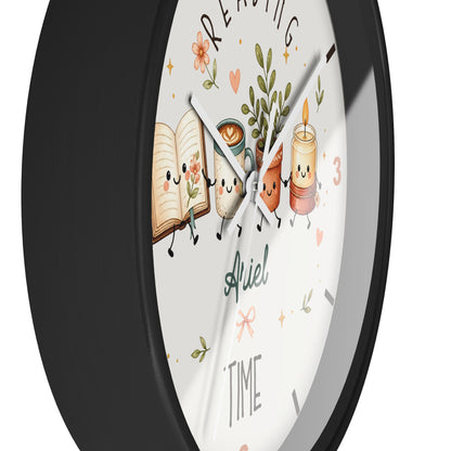 Reading Time Kids Wall Clock | Personalized Book Lover Decor (Custom Name)