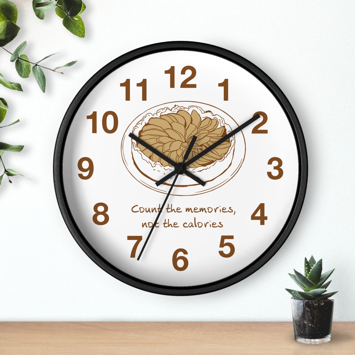 Apple Pie Kitchen Wall Clock | "Count the Memories, Not the Calories"