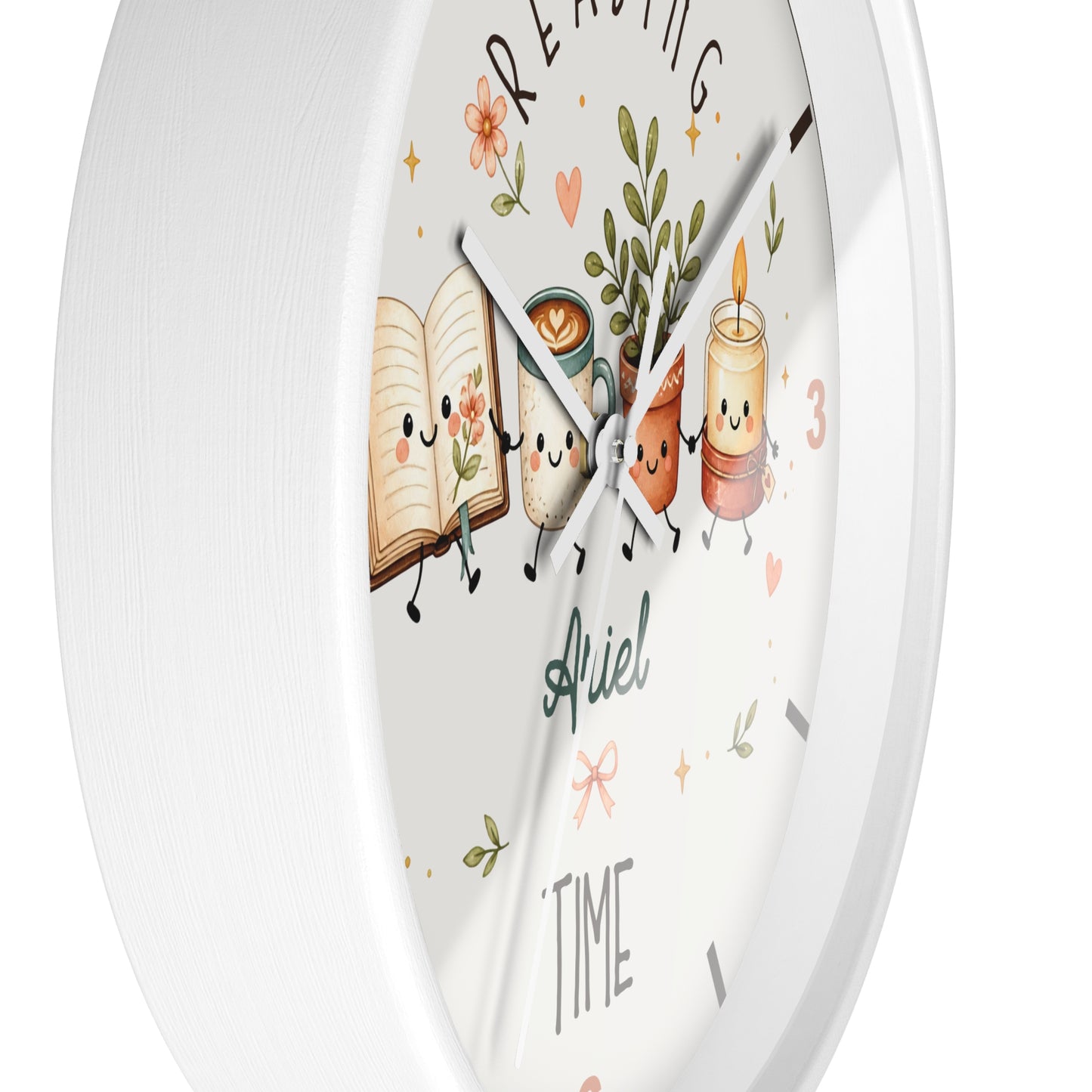 Reading Time Kids Wall Clock | Personalized Book Lover Decor (Custom Name)
