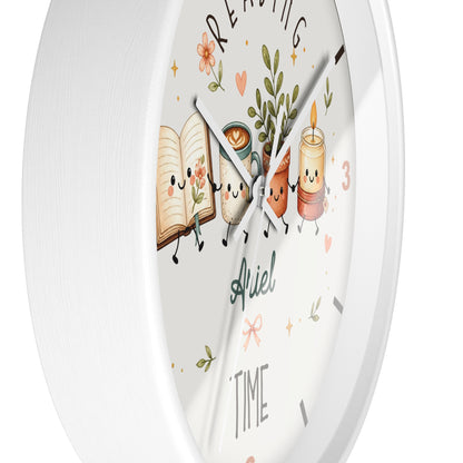 Reading Time Kids Wall Clock | Personalized Book Lover Decor (Custom Name)