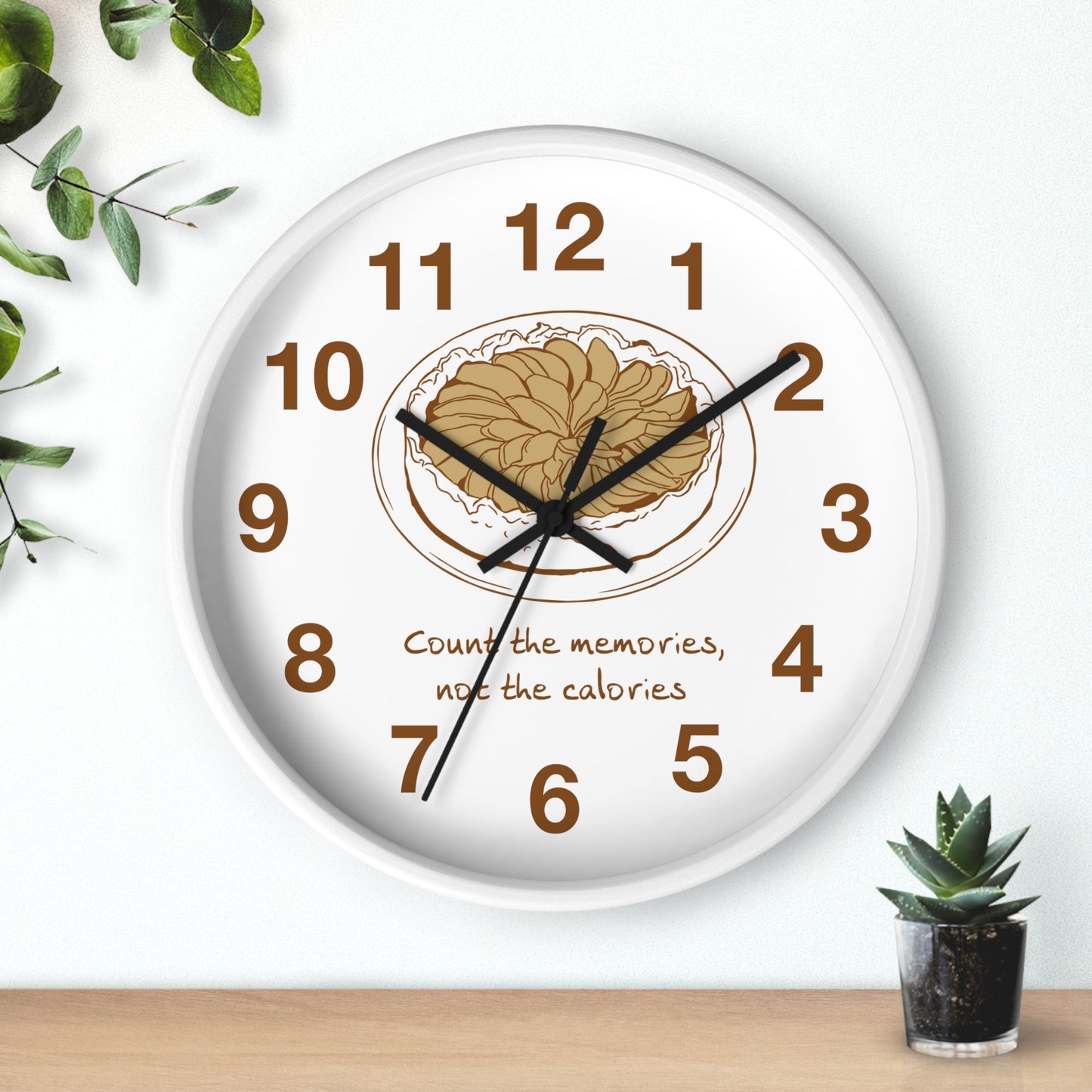 Apple Pie Kitchen Wall Clock | "Count the Memories, Not the Calories"