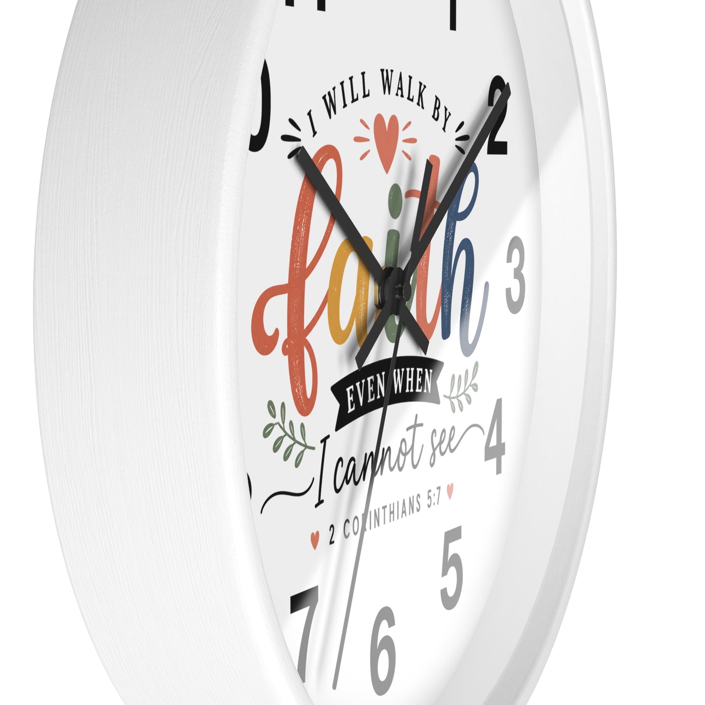 Walk By Faith Wall Clock — Christian Inspirational Home Decor