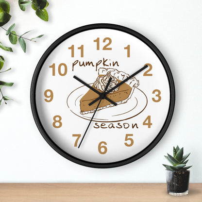 Pumpkin Pie Wall Clock — Autumn Fall Season Kitchen Decor