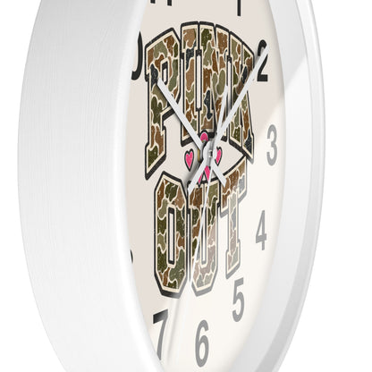 Camo Pink Out Wall Clock — Breast Cancer Awareness Gift