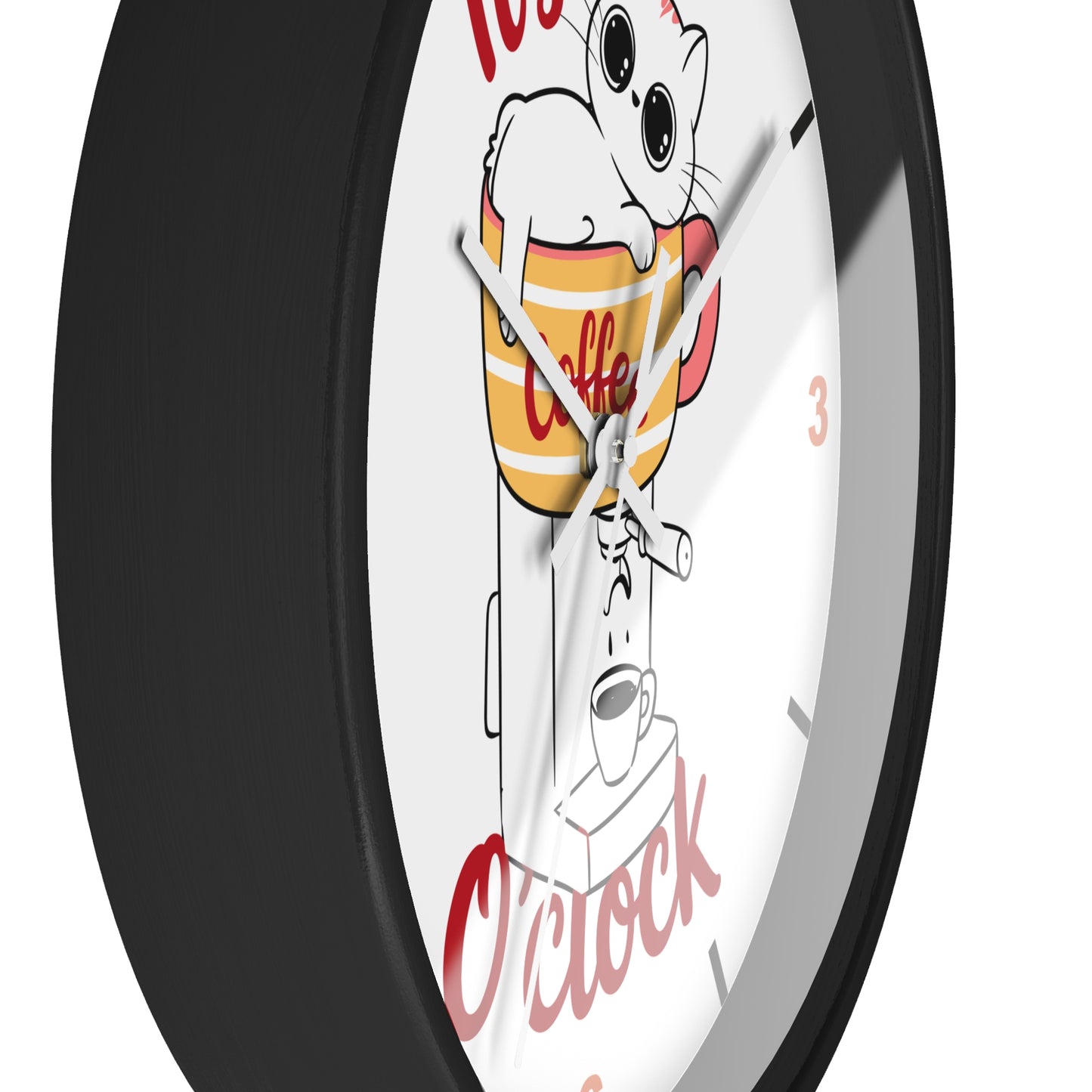 Cat Kitchen Wall Clock | " It's Coffee O'clock"