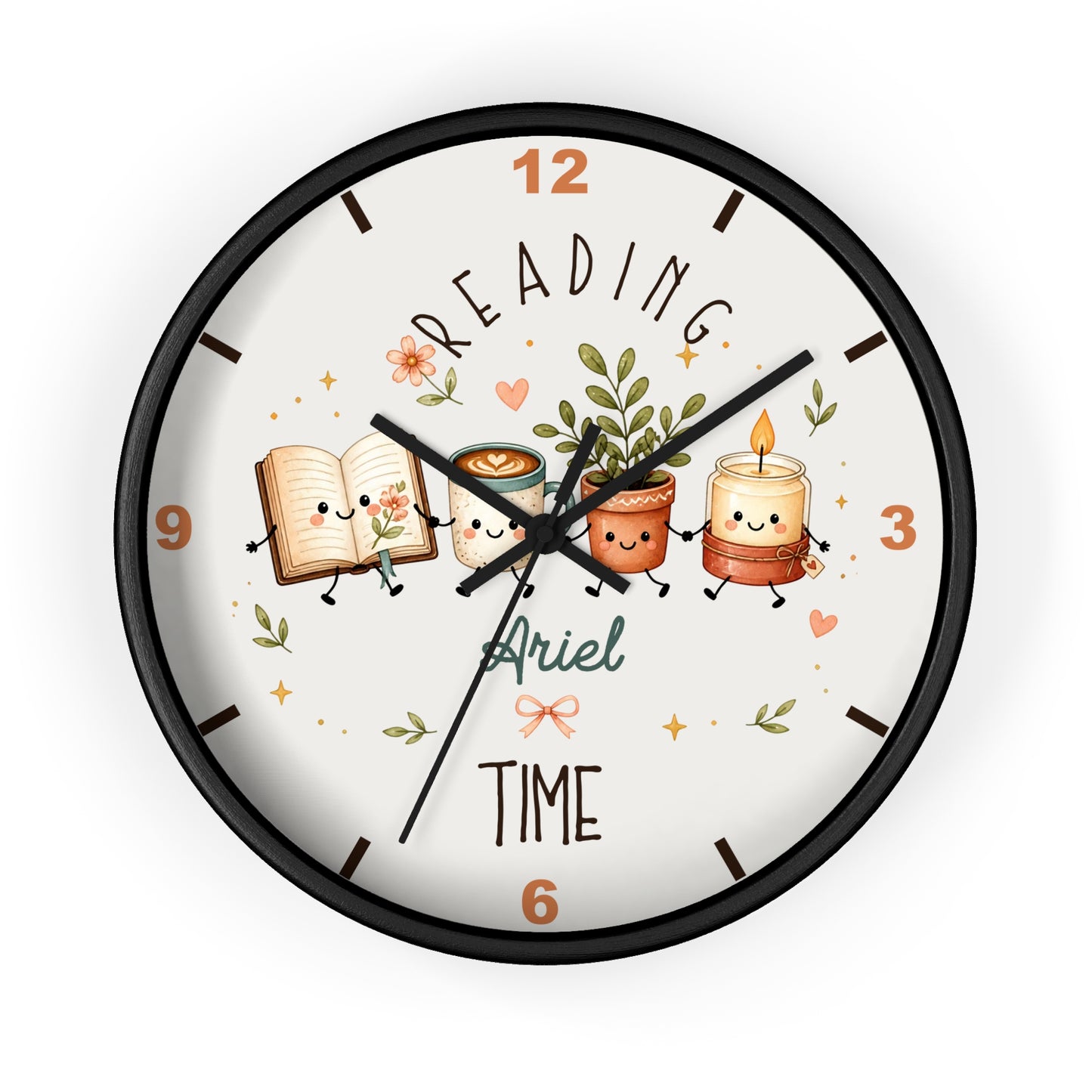 Reading Time Kids Wall Clock | Personalized Book Lover Decor (Custom Name)