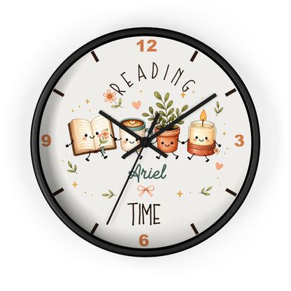 Reading Time Kids Wall Clock | Personalized Book Lover Decor (Custom Name)