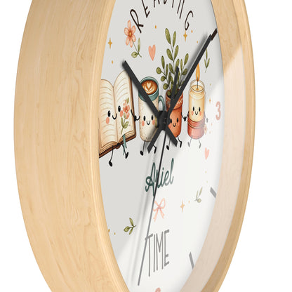 Reading Time Kids Wall Clock | Personalized Book Lover Decor (Custom Name)