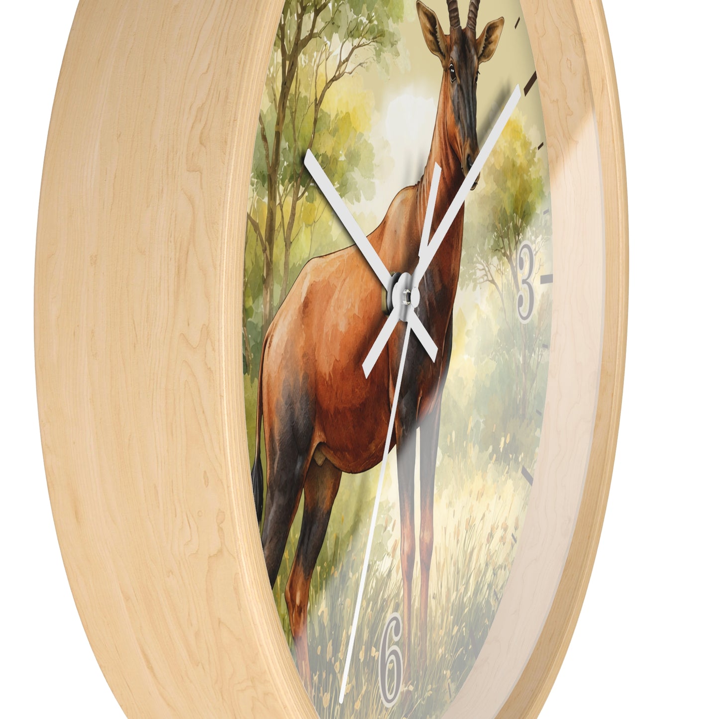 Topi Antelope Wall Clock — Wilderness Wildlife Decorative Clock
