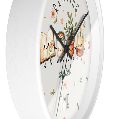 Reading Time Kids Wall Clock | Personalized Book Lover Decor (Custom Name)