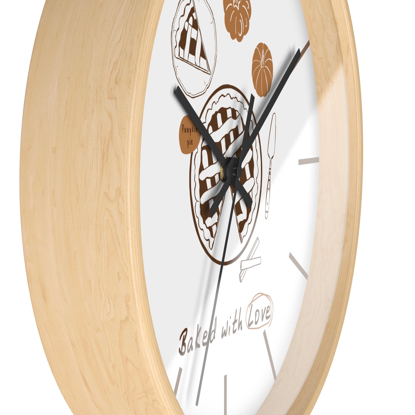 Baked With Love Wall Clock | Rustic Kitchen Pie & Baking Decor