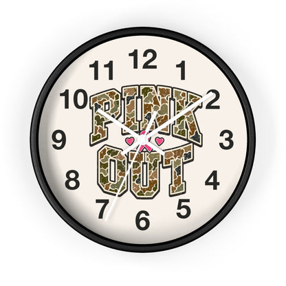 Camo Pink Out Wall Clock — Breast Cancer Awareness Gift