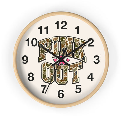 Camo Pink Out Wall Clock — Breast Cancer Awareness Gift