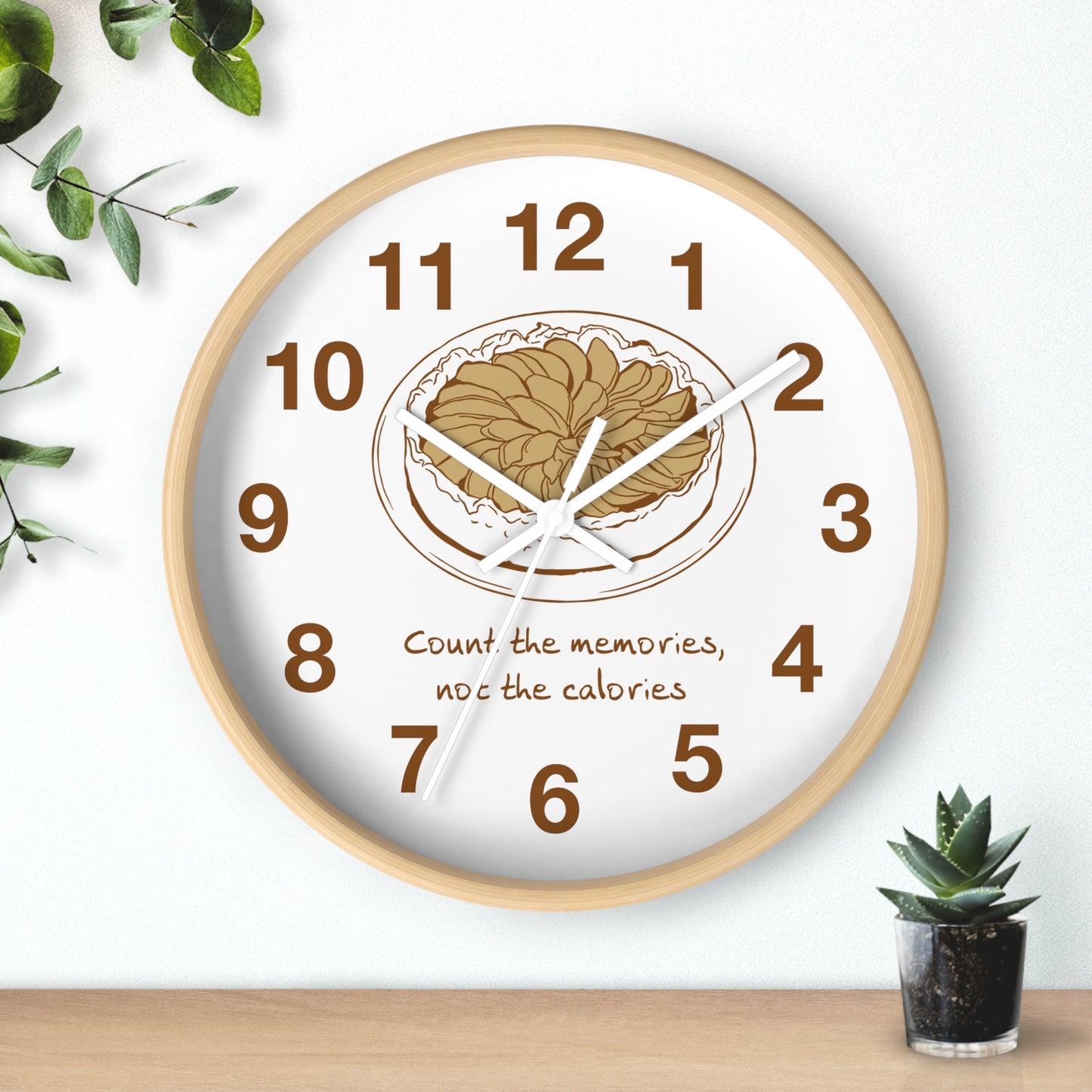 Apple Pie Kitchen Wall Clock | "Count the Memories, Not the Calories"