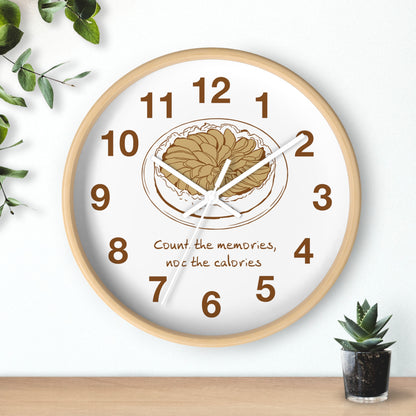 Apple Pie Kitchen Wall Clock | "Count the Memories, Not the Calories"