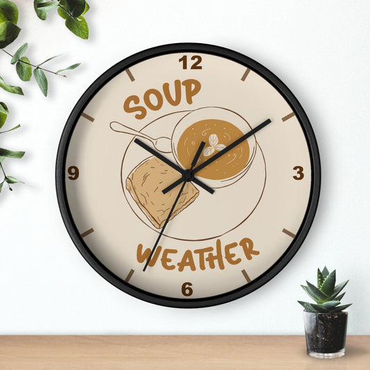 Soup Weather Wall Clock — Fall Autumn Kitchen Decor