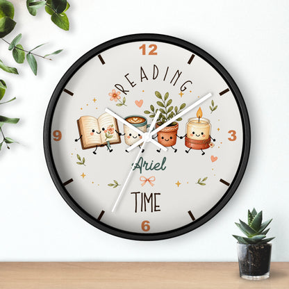 Reading Time Kids Wall Clock | Personalized Book Lover Decor (Custom Name)