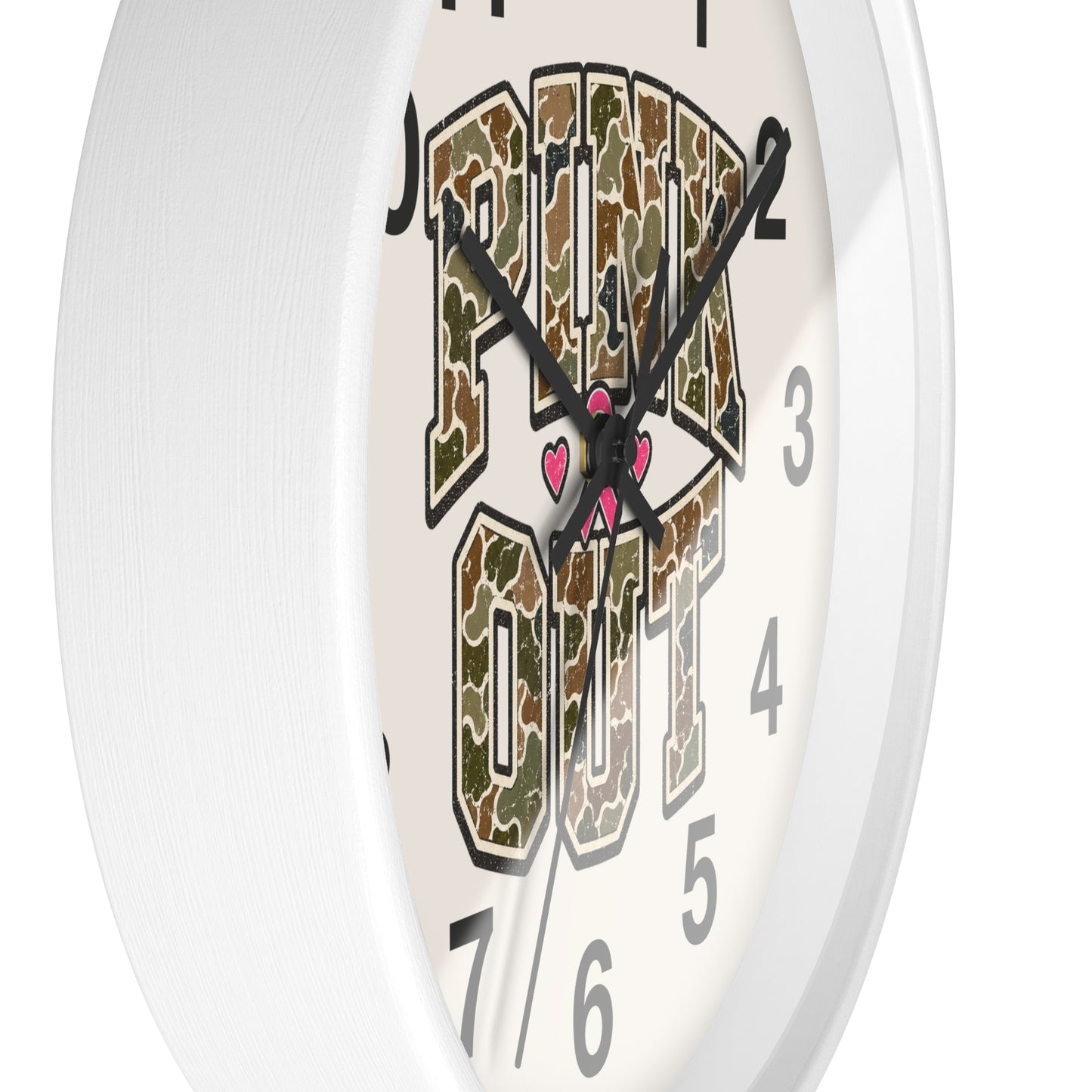 Camo Pink Out Wall Clock — Breast Cancer Awareness Gift