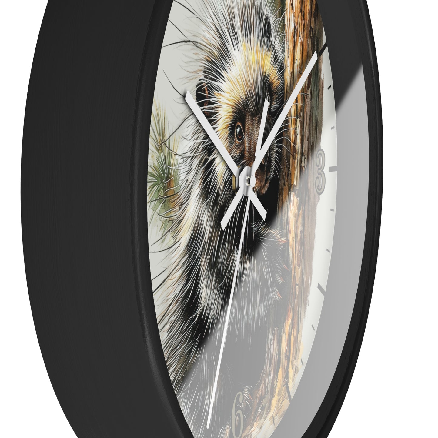 Porcupine Wall Clock — Wildlife Animal Decor for Nursery or Cabin
