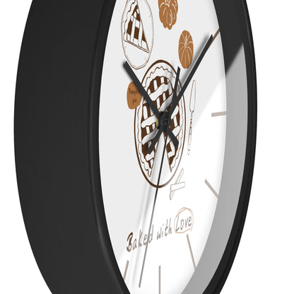 Baked With Love Wall Clock | Rustic Kitchen Pie & Baking Decor