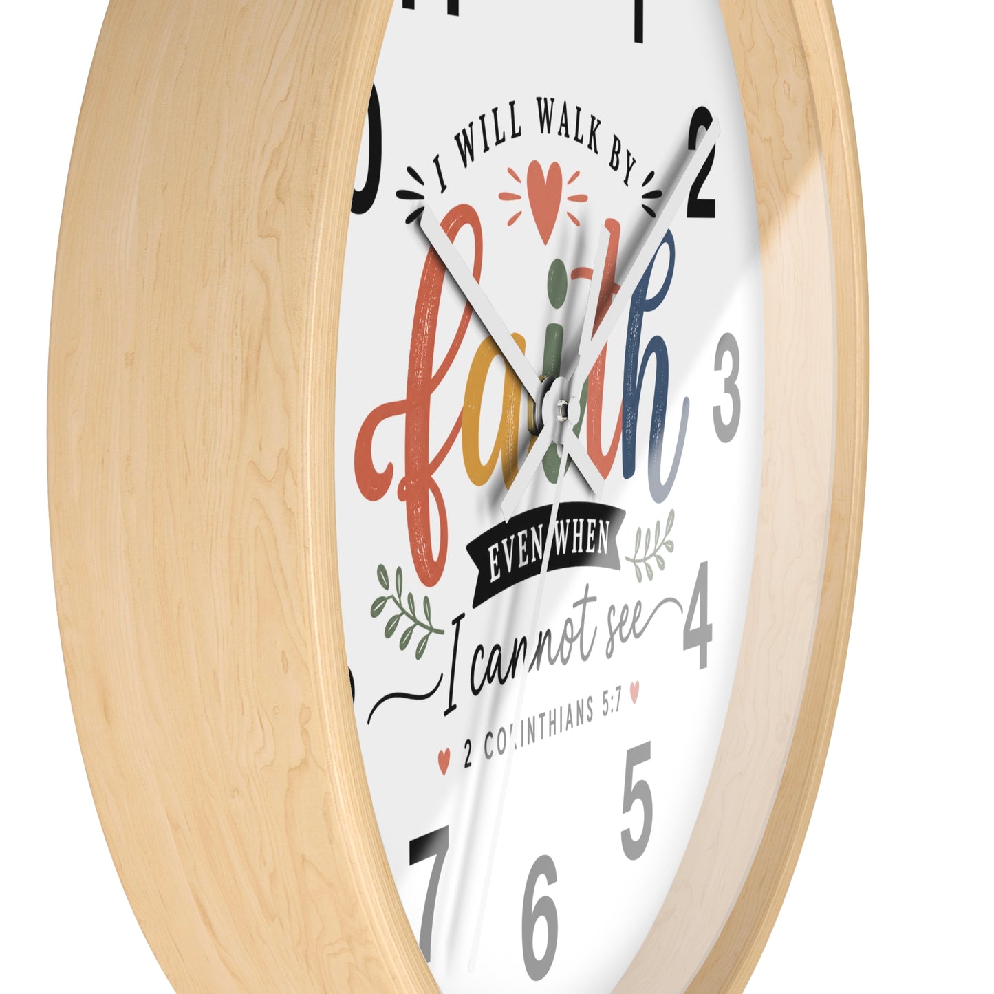 Walk By Faith Wall Clock — Christian Inspirational Home Decor