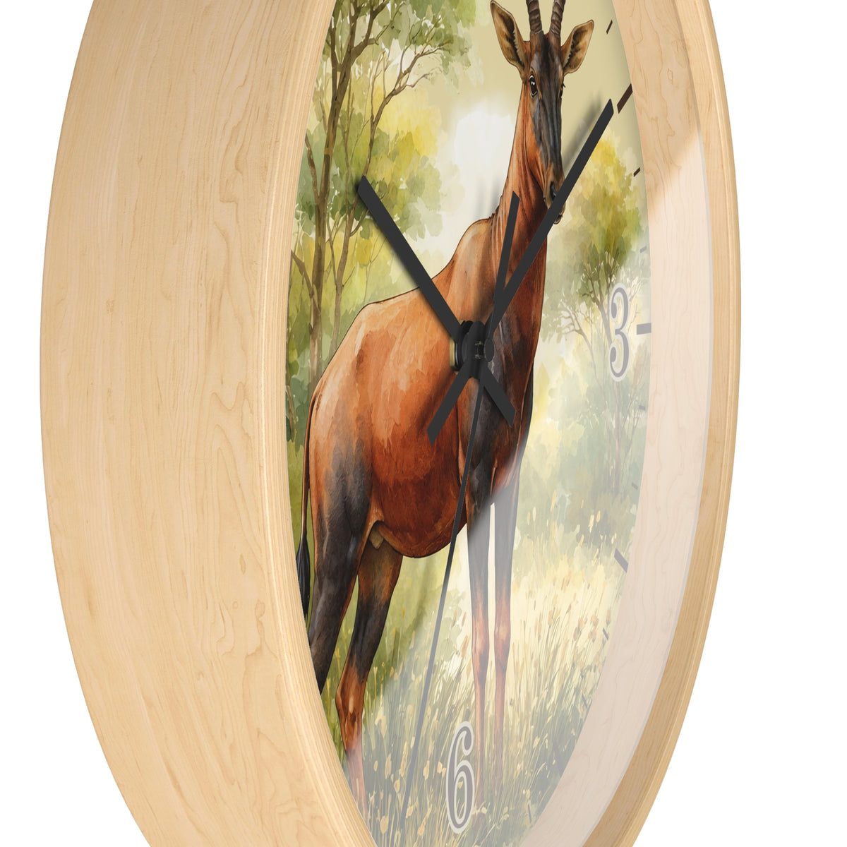 Topi Antelope Wall Clock — Wilderness Wildlife Decorative Clock