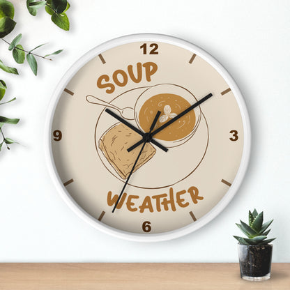 Soup Weather Wall Clock — Fall Autumn Kitchen Decor