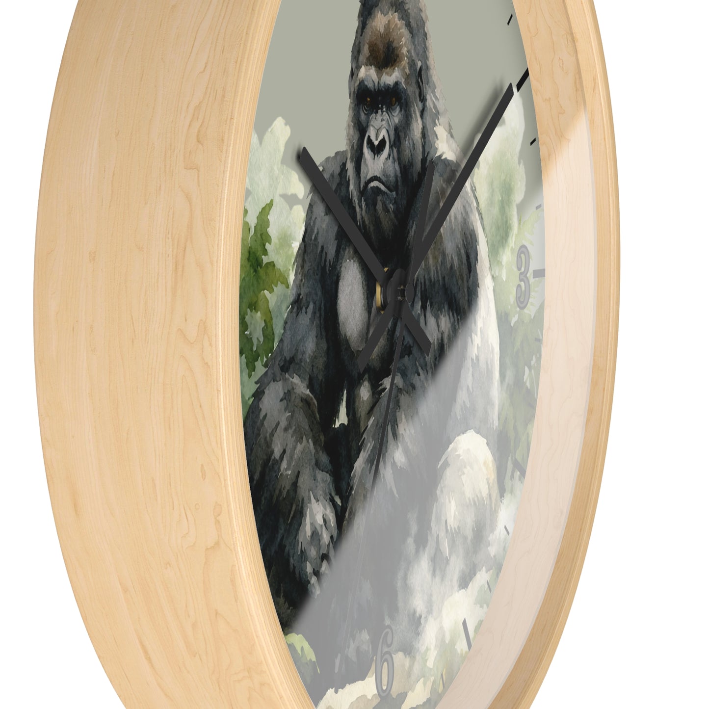 Gorilla Jungle Wall Clock — Wilderness Animal Art Decor
