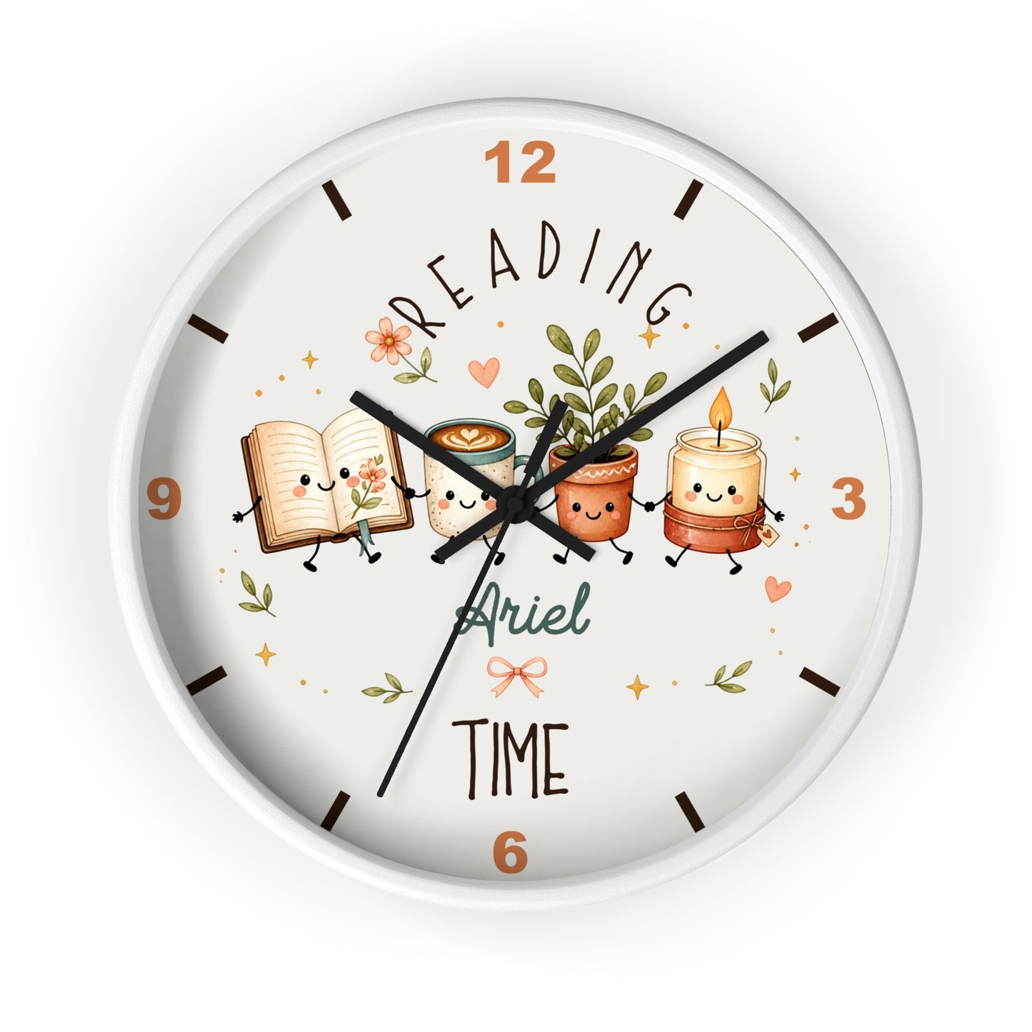Reading Time Kids Wall Clock | Personalized Book Lover Decor (Custom Name)
