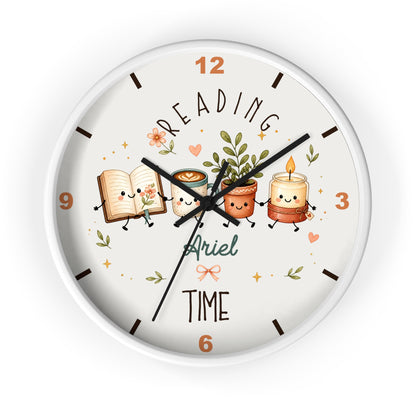 Reading Time Kids Wall Clock | Personalized Book Lover Decor (Custom Name)