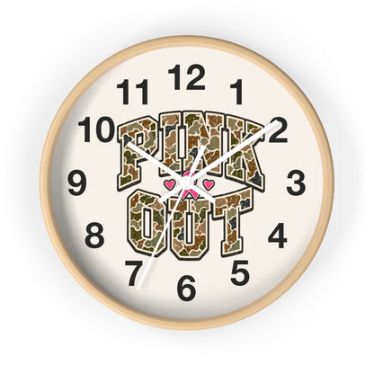 Camo Pink Out Wall Clock — Breast Cancer Awareness Gift