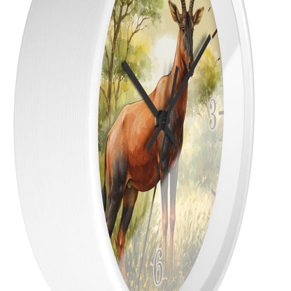 Topi Antelope Wall Clock — Wilderness Wildlife Decorative Clock