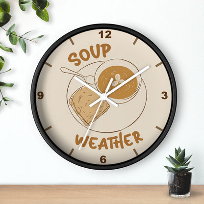 Soup Weather Wall Clock — Fall Autumn Kitchen Decor