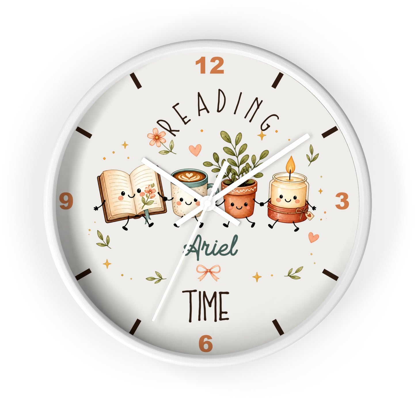 Reading Time Kids Wall Clock | Personalized Book Lover Decor (Custom Name)