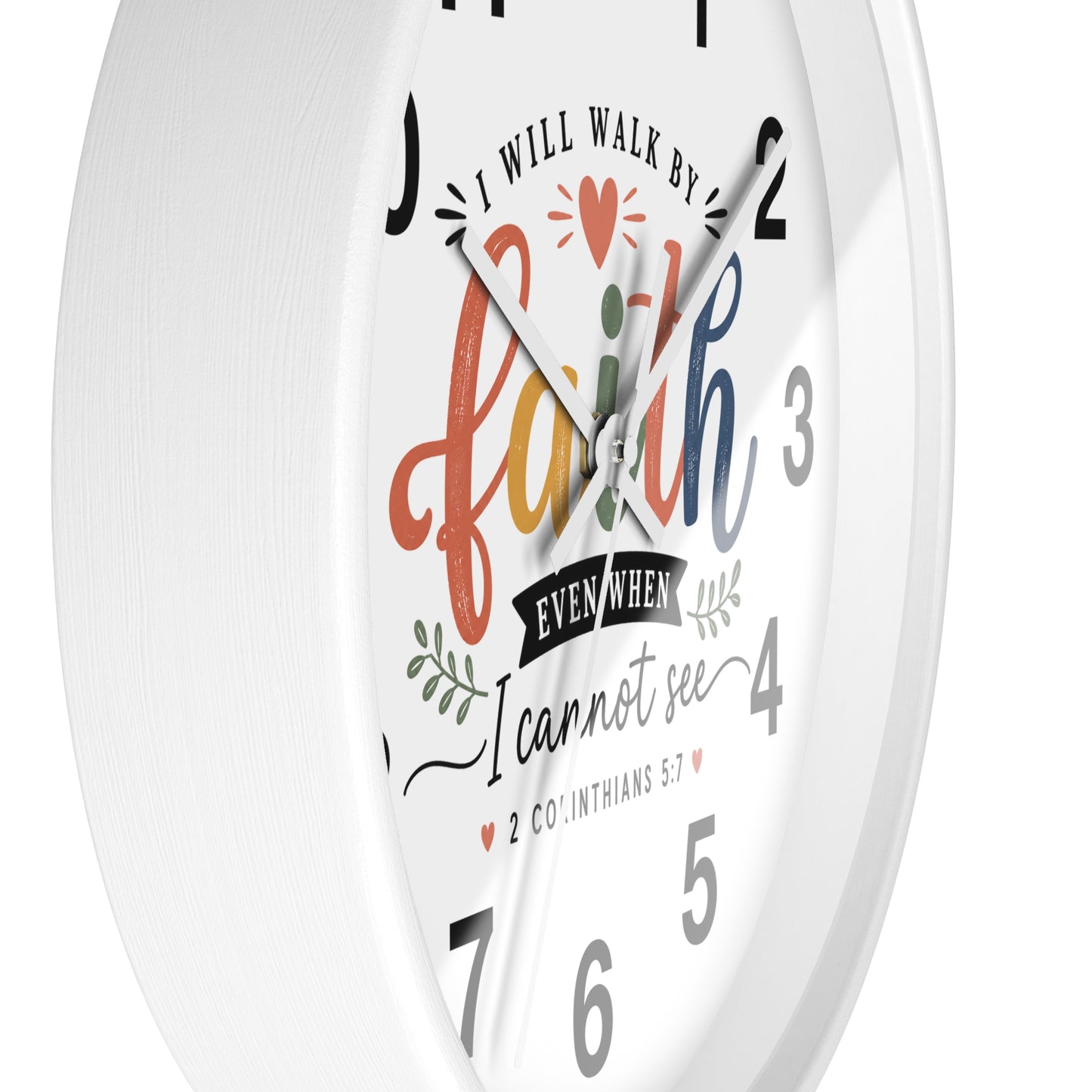 Walk By Faith Wall Clock — Christian Inspirational Home Decor