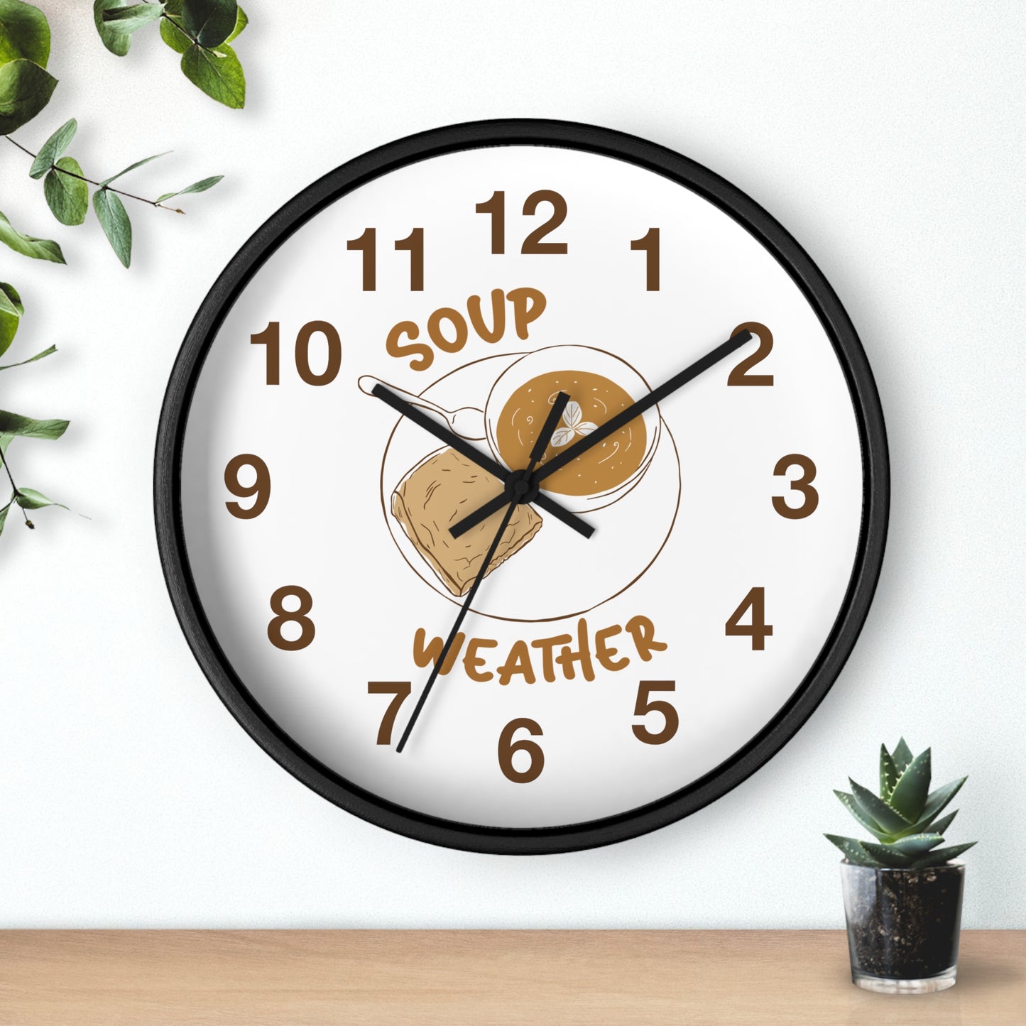 Autumn Season Wall Clock | 'Soup Weather' Kitchen Decor
