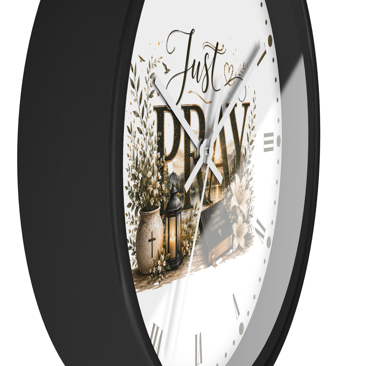 Just Pray Wall Clock — Inspirational Christian Home Decor Clock