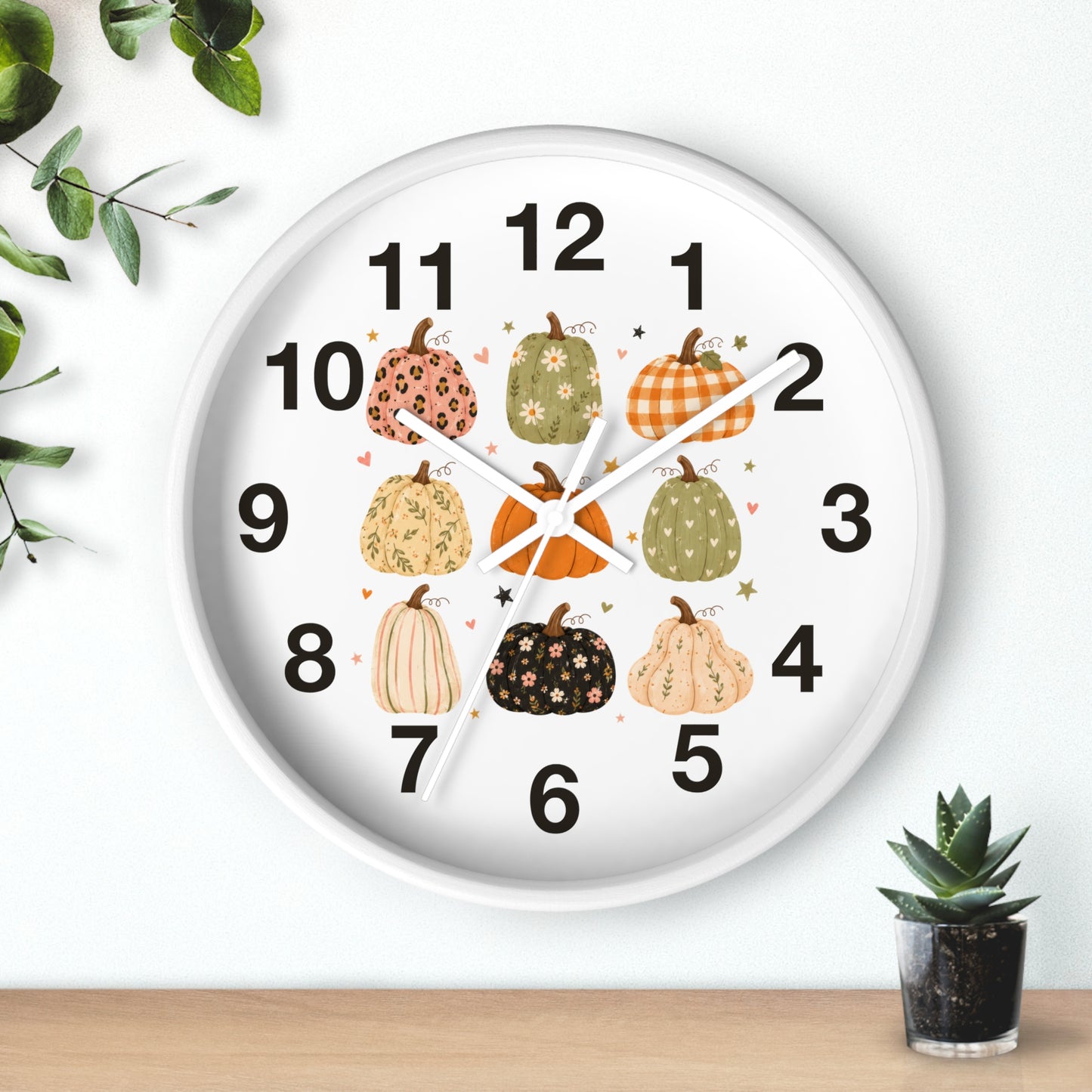 Pumpkin Patch Wall Clock | Autumn Fall Decorative Clock