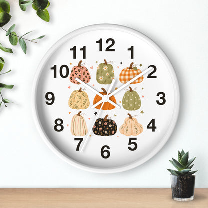 Pumpkin Patch Wall Clock | Autumn Fall Decorative Clock