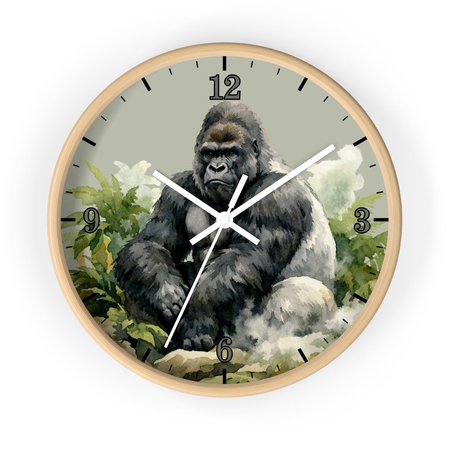 Gorilla Jungle Wall Clock — Wilderness Animal Art Decor