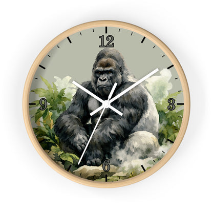 Gorilla Jungle Wall Clock — Wilderness Animal Art Decor