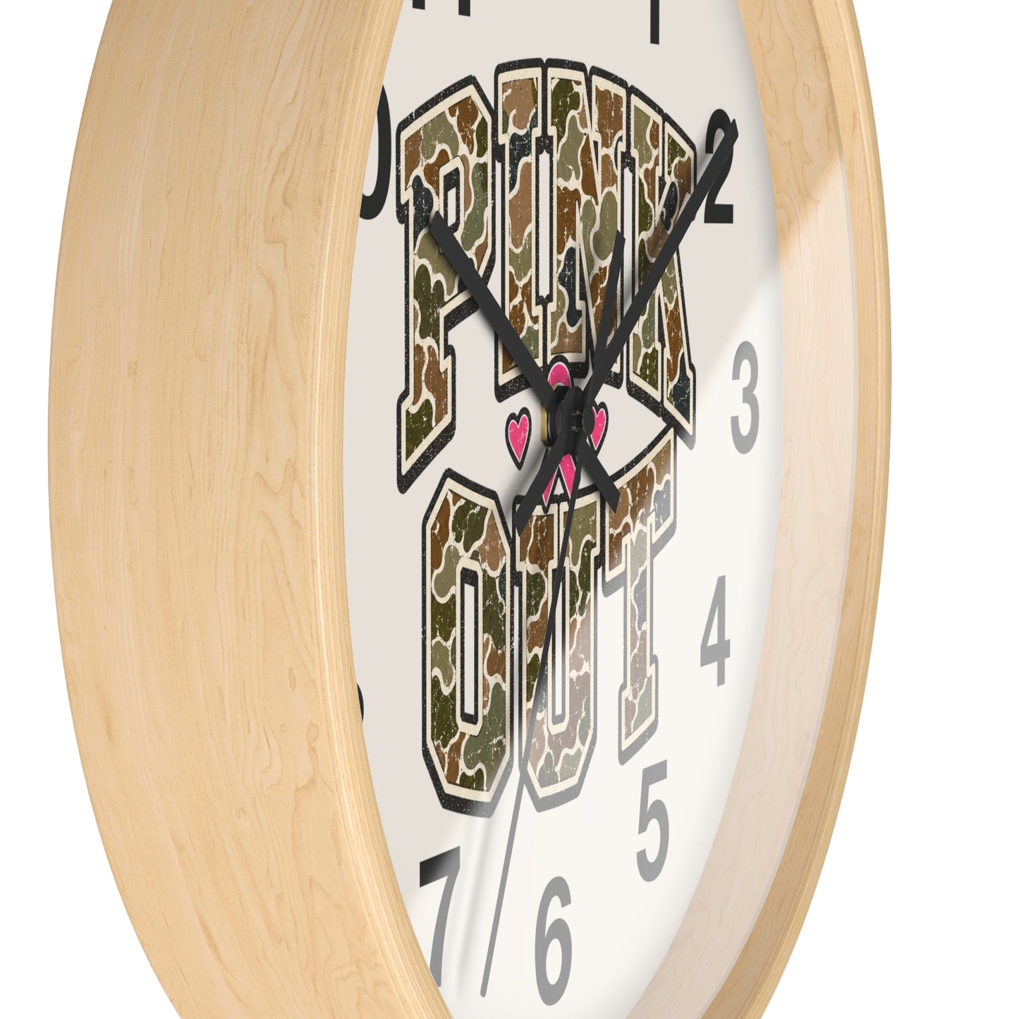 Camo Pink Out Wall Clock — Breast Cancer Awareness Gift