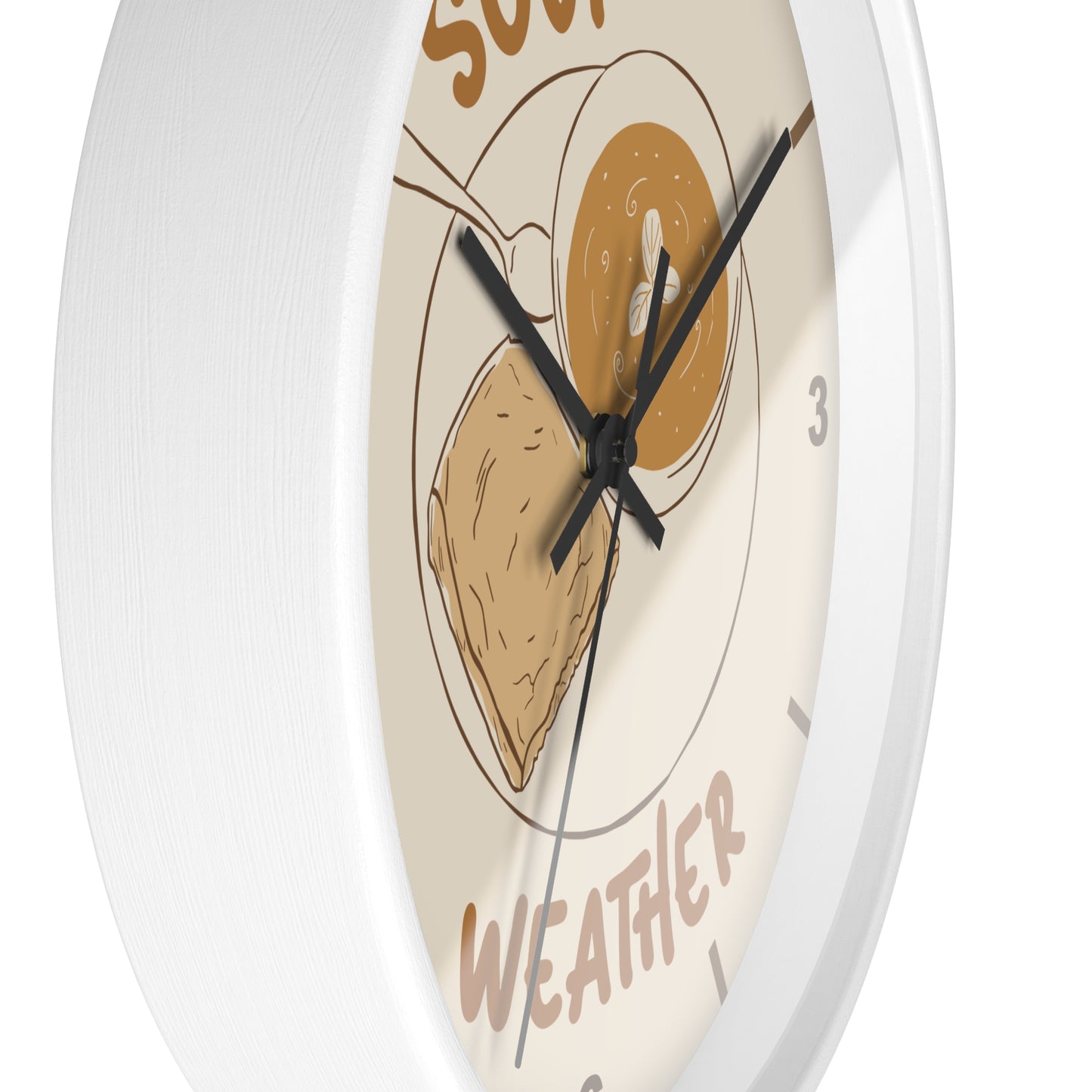 Soup Weather Wall Clock — Fall Autumn Kitchen Decor