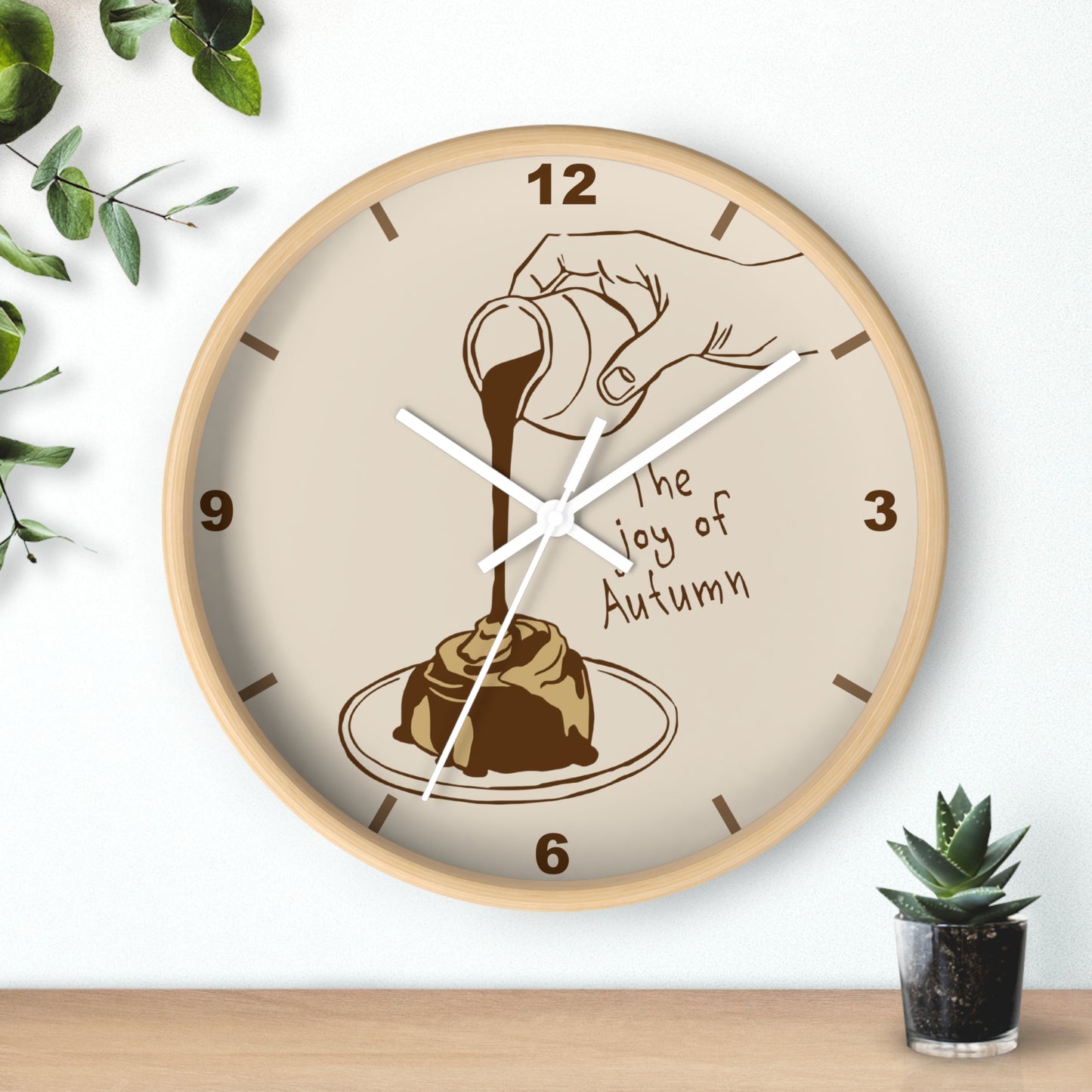 Cozy Kitchen Wall Clock — "The Joy of Autumn" Sweet Dessert Foodie Gift
