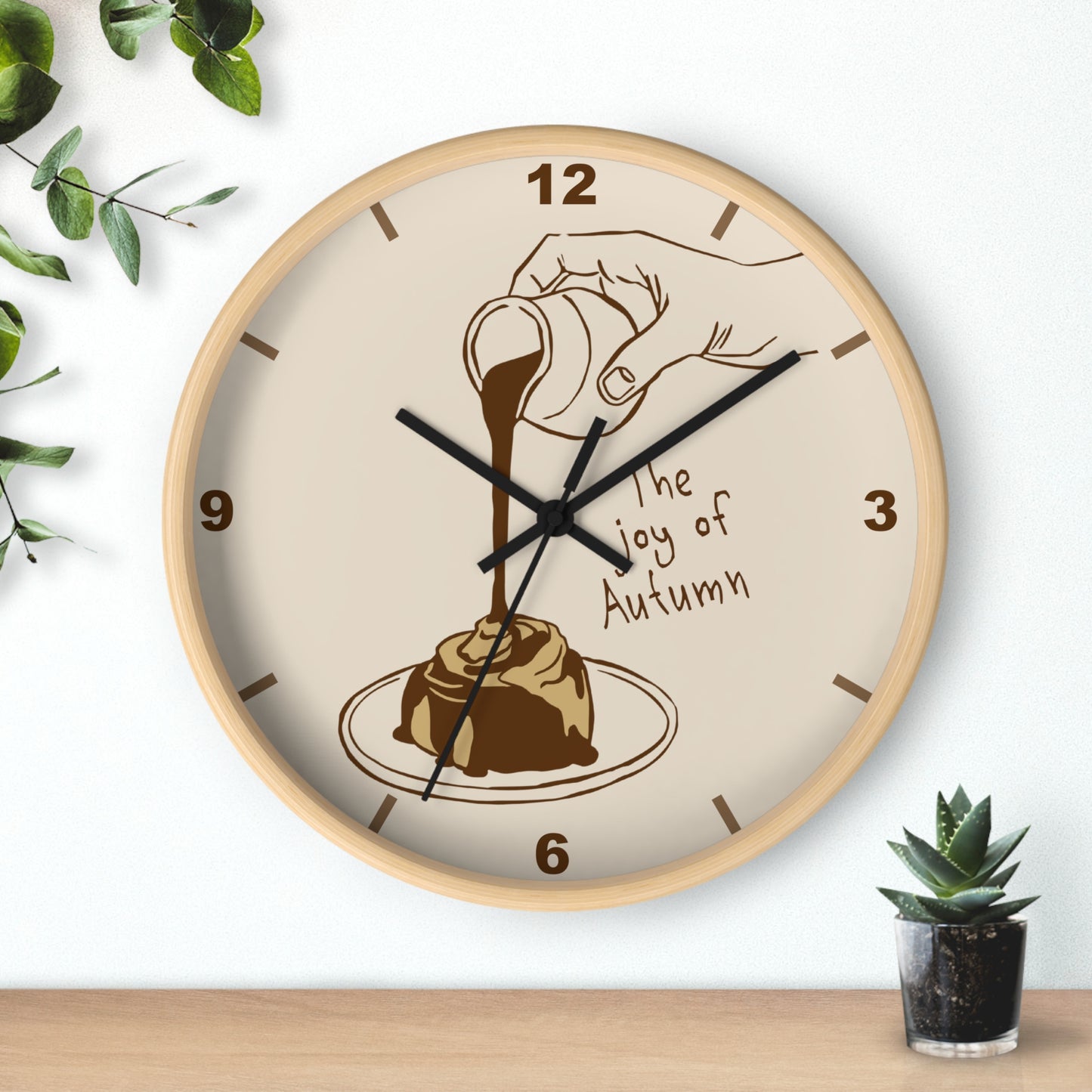 Cozy Kitchen Wall Clock — "The Joy of Autumn" Sweet Dessert Foodie Gift