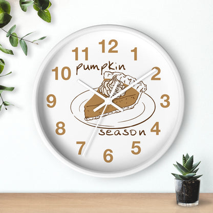 Pumpkin Pie Wall Clock — Autumn Fall Season Kitchen Decor