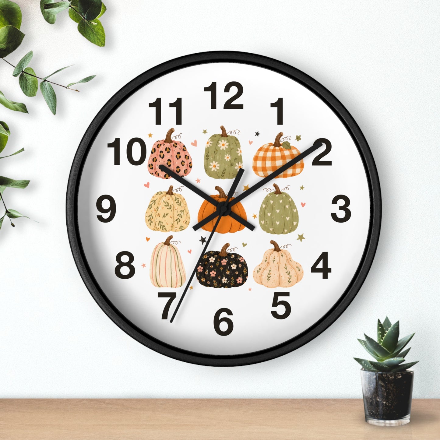 Pumpkin Patch Wall Clock | Autumn Fall Decorative Clock