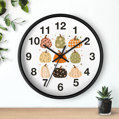 Pumpkin Patch Wall Clock | Autumn Fall Decorative Clock